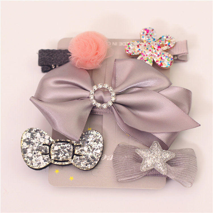 Baby Hair Clips 5pcs Bow Accessories